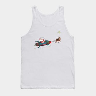 Retro Rocket Santa Clause  and Rudolph Tank Top